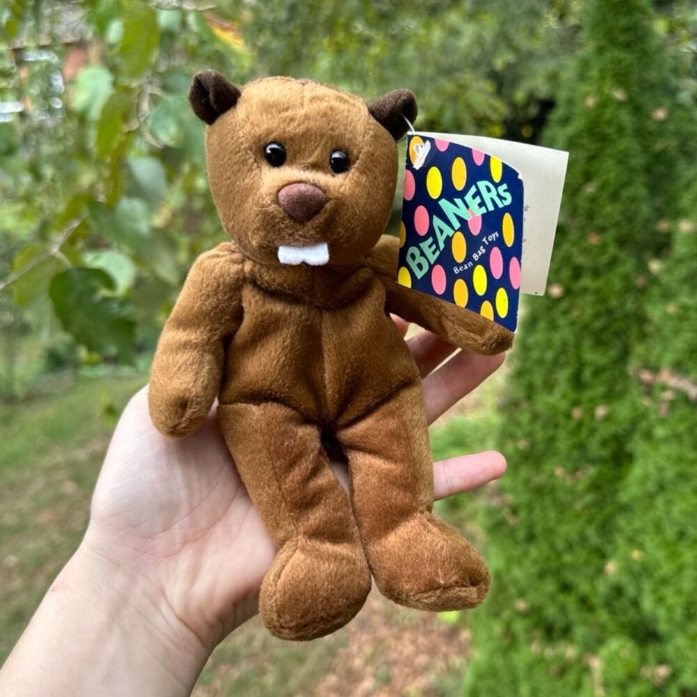 Vintage Beaver CHIP Plush 8" Brown 1997 Mary Meyer Belly Beans Beanie Baby Style
